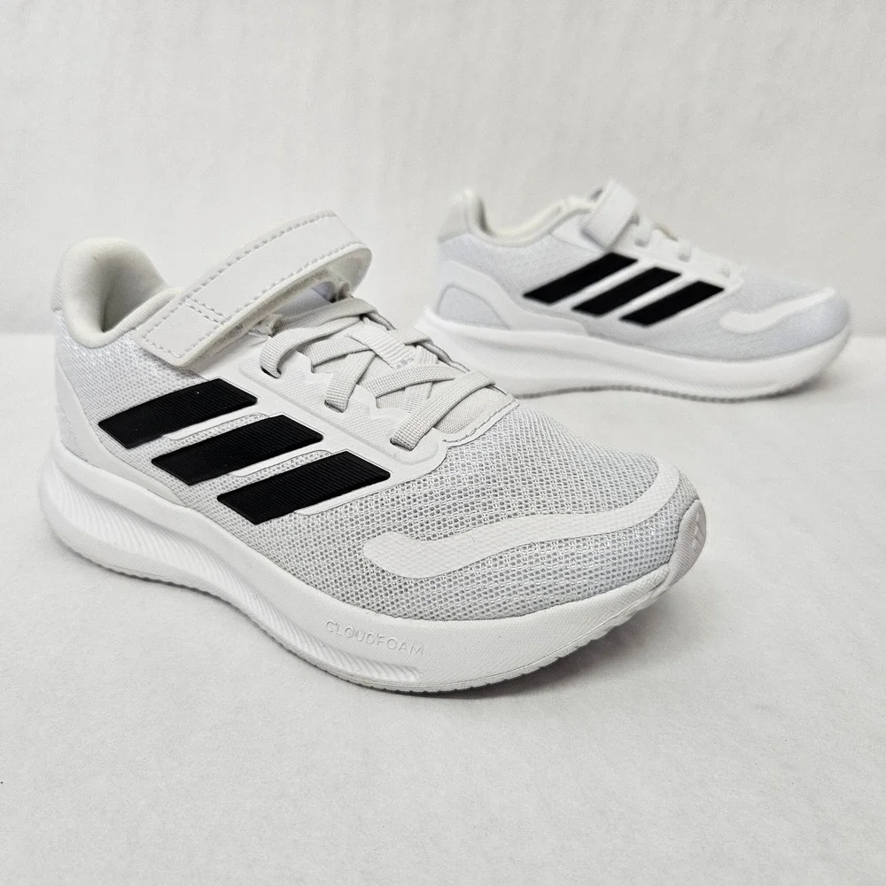 Adidas Runfalcon 5 Running Shoes Hook and Loop IE8579 White Black Kids Size 11K
